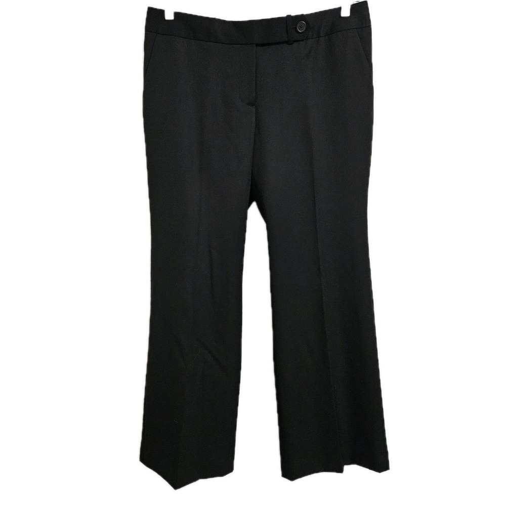 J.Crew Straight Dress Pants Women 12P Black Favorite Fit 100% Wool Corporate NWT